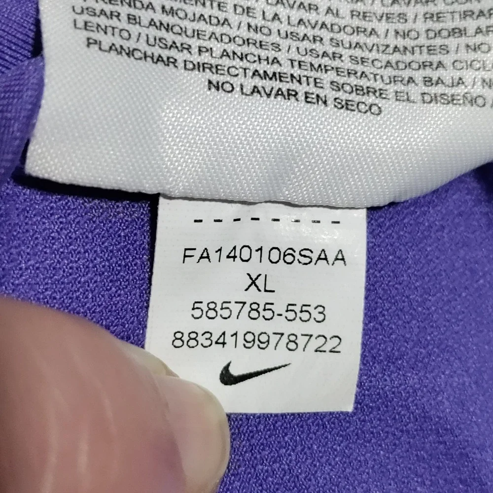 Nike Tiger Woods Collection Striped Sleeve Golf Polo Shirt Mens XL Purple 585785